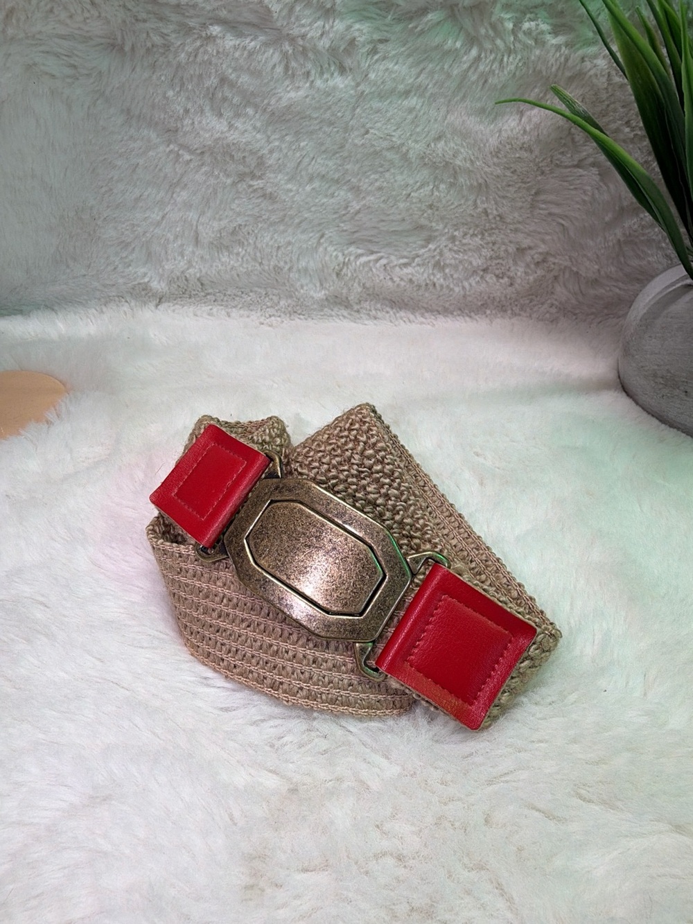 Vintage Woven Belt with Orange Accents 24 Inch Waist Coastal Cowgirl 💝